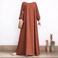 Gamis รอยย่นชุดเดรสธรรมดาการไหลเวียนของอากาศ