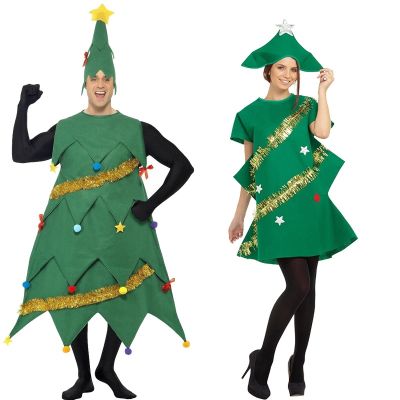 [Cos imitation] เทศกาลคริสต์มาสคู่รักต้นคริสต์มาสสีเขียวคอสเพลย์ Cotumes สำหรับปาร์ตี้สวมการแสดงบนเวทีต้นคริสต์มาส Cos อุปกรณ์ประกอบฉากพร้อมหมวก