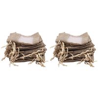 60Pcs Flax Organza Bags Burlap Drawstring Pouch Christmas Gifts Bag Wedding Party Bags 10X14cm