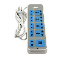 Power Strip Surge Protector With 9 Outlets And 2 USB Ports 6.5 Feet Extension Cord 3000W 16A For Home