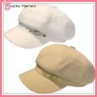 LUCKY HAIRACC เรโทร หมวกเด็กขายหนังสือพิมพ์ ทรงแปดเหลี่ยม อุปกรณ์เสริมเสริม หมวกเบเร่ต์ ลำลองแบบสบายๆ นักออกแบบแฟชั่น หมวกมุ้งกันยุง สำหรับผู้หญิง