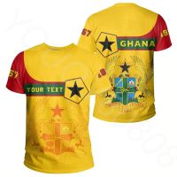 NEW African Mens Round Neck Short Sleeved Summer T-shirt 3d Printed Ghana Pentagon Style T-shirt