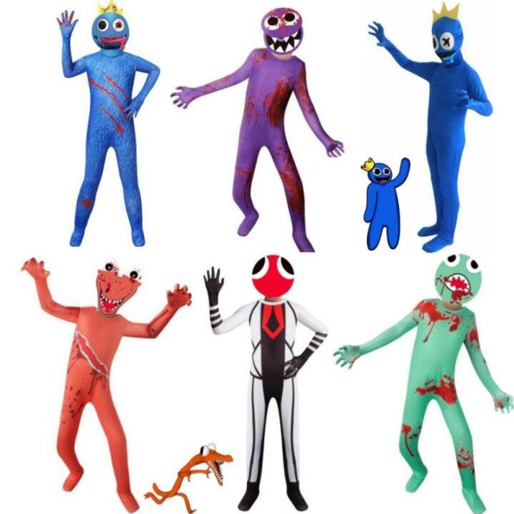 Game Rainbow Friends Costume Kids Blue Red Green Monster