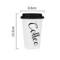 Black White Stainless Steel Silicone Mugs Hand Cup Thermol With Lid Mug Tea Milk coffee Cups Home Office School Creative Gift