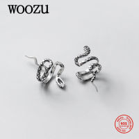 WOOZU Real 925 Sterling Silver Thai Sweet Snake Ear Cuffs For Women Wedding Without Piercing Earrings Punk Jewelry Pendientes