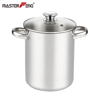 4L Asparagus and Pasta Pot Stainless Steel Steamer Pot Glass Lid Sieve Insert Suitable for Induction Cooker