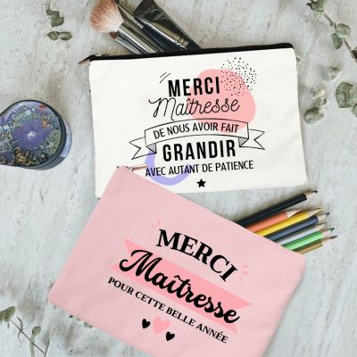 Thank You Teacher for A Wonderful Year Print Pencil Case School Stationery Supplies Storage Bags Travel Makeup Wash Bag Gifts