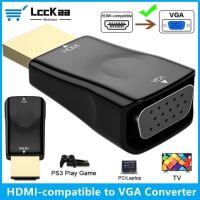 ♟ LccKaa 1080P HDMI-compatible to VGA Converter Male To Famale VGA Output Video Adapter For PC Laptop Tablet Projector Displayer