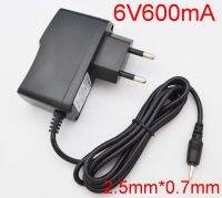 1pcs 6V600mA คุณภาพสูง AC 100V-240V converter Switching Power Adapter DC 6V 0.6A 600MA SUPPLY ปลั๊ก EU DC 2.5มม. x 0.7มม.