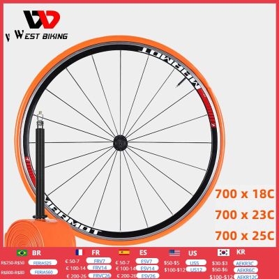 WEST BIKING Ultralight Bike TPU Inner Tube 700C 18-28C Road Bicycle Tire 65mm Length Presta valve Super Light TPU Tube