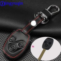 wenminr jingyuqin 3 Buttons Genuine Leather key chain ring cover case holder styling For Honda CR-V Fit Pilot Honda Accord Civic