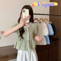 zhouyiping Vogue?พร้อมส่ง? เสื้อไหมพรมแขนสั้น น่ารักสไตล์เกาหลี่มาก (60109)