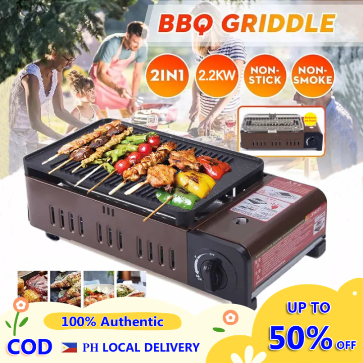 BBQ Griller Butane Stove Portable Butane Gas Stove (Dual Use) Charcoal Stove Multifunctional