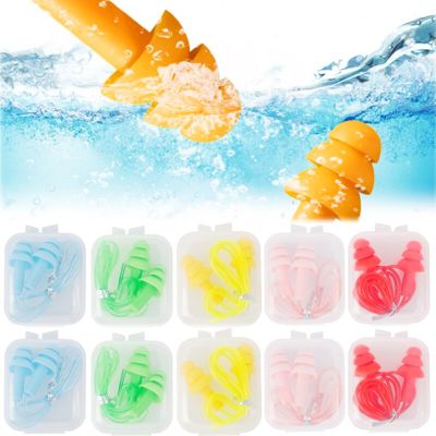 Sport EarPlugs Soft Silicone Swimming Waterproof Ear Plug with Rope Sound Insulation Ear Protection Sleep Work Travel Ear Plug Accessories Accessories