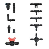 3/8" 1/4" Garden Water Connector 8/11 And 4/7mm Hose Reducing Splitter  Joint Irrigation System Hose Fitting Valve Barb Tee Join Valves