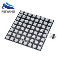 【♘COD Free Cas♘】 QFERF SHOP Ws2812b เมทริกซ์8X8 64 Diy Gyverlamp Led ดิจิตอลยืดหยุ่นแผงสามารถระบุที่อยู่รายบุคคลได้พิกเซล Dc5v บอร์ดจอแสงแสดงภาพ