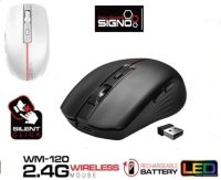 SIGNO Wireless Optical Mouse รุ่น WM-120   800-1600 dpi (เป็นเม้าส์ 2 ระบบ ใช้ได้ทั้ง สาย และ แบบไร้สาย)