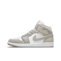 【พร้อมส่งของแท้?/ รุ่นนี่ใส่ตรงไซส NIKE Air Jordan 1 Mid “linen แฟชั่น รองเท้ากีฬา（สินค้าพร้อมกล่อง อุปกรณ์ครบ จัดส่งฟรี）