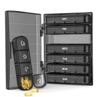 1 Set Weekly Pill Organizer Light-Proof Pill Case 4-Times A Day, 7 Day Portable for Travel
