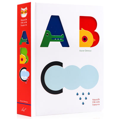 ABC touch paperboard book little hand touch all know touchthinklearn ABC English original picture book childrens letter word cognition early education enlightenment folio art master Xavier deneux