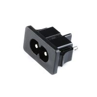 2Pcs New Hot Selling AC250V 2.5A 2Pin IEC 320 C8 Screw Mount Inlet Plug Socket Electrical Connectors