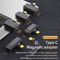 [LUNA electronic accessories] Type C เป็น USB 3.1 DP VGA HDMI เข้ากันได้ Gigabit ตัวแปลง RJ45 10Gbps 4/8K 1080P 60Hz 1000Mbps 24Pin อะแดปเตอร์แม่เหล็ก