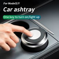 hot！【DT】₪  Car ashtray Tesla model 3/model y Illuminated easy to clean interior accessories