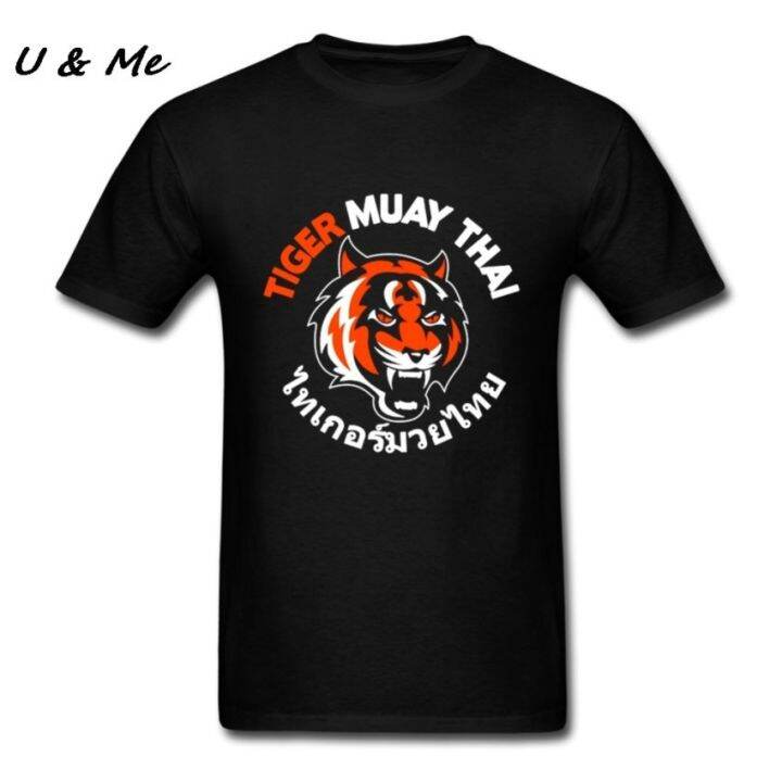 ใหม่-เสื้อยืดลําลอง-แขนสั้น-พิมพ์ลาย-tiger-muay-thai-3d-สีดํา-สําหรับผู้ชาย-tyui18007