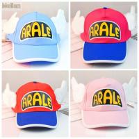 MEIIAN สีลูกอมสี หมวกเบสบอล Arale ปีกนางฟ้า ปรับได้ปรับได้ หมวกพิมพ์ลาย Arale หมวกกันแดดหมวก การ์ตูนลายการ์ตูน หมวกแก๊ป Dr. slump เด็กผู้ใหญ่และเด็ก