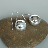 Ball earrings | Sterling silver 12mm ball earrings | Sphere ear danglers | 925 silver | Minimalist jewelry | E1037