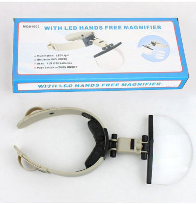 LED Head-mounted Reading Embroidery Maintenance Helmet Magnifying Glass Optical Lens 4pcs Lens 2X 3.8X 4.5X 5.5X