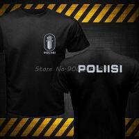 in stockLarge New Nordic Finland Finnish Police Polisi Polis Swat Logo Top Fashion 3D Letter Printing Mens/Mens Cotton Printing T-shirt 4XL-6XLCustomizable