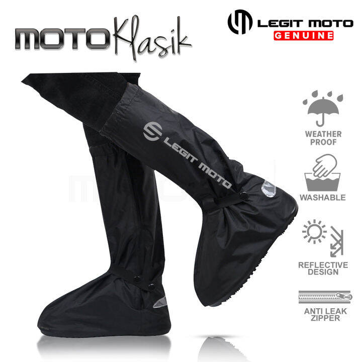 LEGITMOTO PREMIUM QUALITY RAIN SHOE COVER REFLECTIVE / MOTORCYCLE RAIN