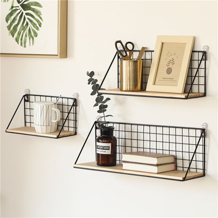 Wooden Iron Housekeeper Wall Shelf Holder Kitchen Supplies Hanging Storage  Cabinet Organizer for Home/ Bathroom/ Bamboo Bowl