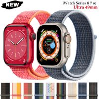 Tali Lingkaran Nilon untuk Tali Jam Tangan Apple 49Mm 44Mm 45Mm 40Mm 42Mm 41Mm 38Mm Sabuk Gelang Korea IWatch Seri 3 4 5 6 Se 7 8 Ultra