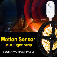 LED Motion Sensor แถบไฟ USB คณะรัฐมนตรีโคมไฟบาร์ LED ห้องนอนตู้เสื้อผ้าไฟกลางคืน0.5 1 2 3 4 5เมตรสำหรับห้องนั่งเล่นบันไดห้องครัว