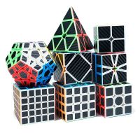 MeiLong Carbon Fiber Stickers Magic Cube New Profession 2x2x2 3x3x3 4x4x4 Speed Puzzle Magic Cube Education Toys For Children