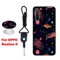 มาใหม่ล่าสุดสำหรับOPPO Realme 6เคสโทรศัพท์สำหรับOPPOซิลิคอนนุ่มกรณีที่มีรูปแบบเดียวกันถุงลมนิรภัยขาตั้งโทรศัพท์และเชือก