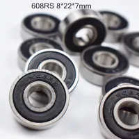 608rs ตลับลูกปืน Abec-5ขนาดเล็กปิดผนึกด้วยยางขนาด8*22*7มม. 10ชิ้น608ตลับลูกปืนเหล็กโครเมี่ยม608rs