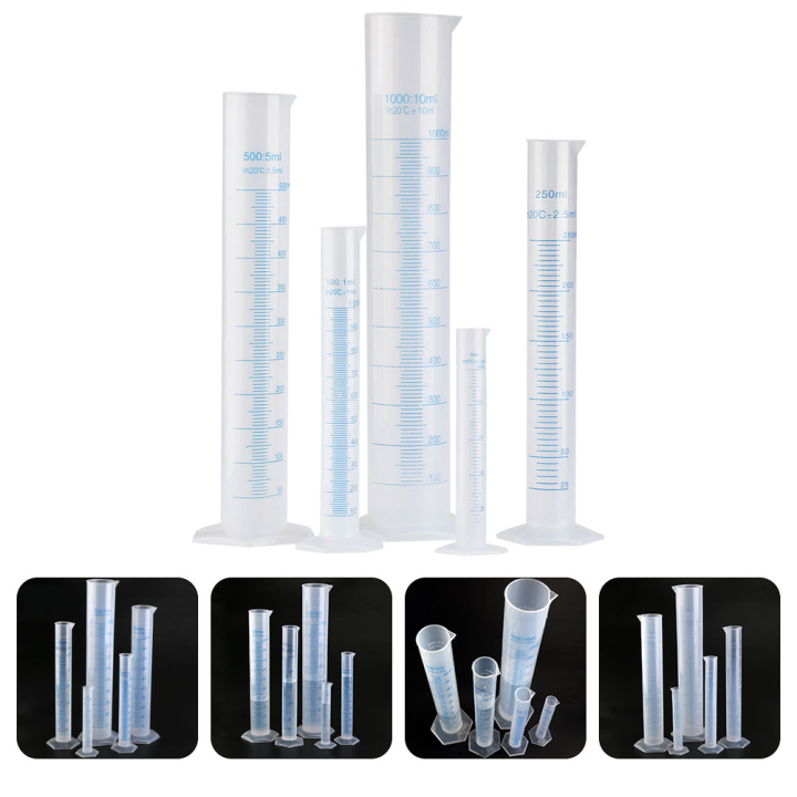 5pcs Measuring Cylinders Laboratory Plastic Measuring Cylinders ...