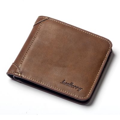 （Layor wallet）  Baellerry New Men Wallet Short Leather Vintage Wallets Card Holder Male Purse Passport Cover High Quality Man Slim Wallet Purse