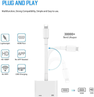 Lightnin to HDMI สายแปลง Phone Pad ไปแสดงผลที่หน้าจอ รุ่น L8-3SE คอมพิวเตอร์ TV และ โปรเจคเตอร์ คุณภาพดี ใช้งานง่าย พกพาได้ ขนาดกระทัดรัด แข็งแรงทนทาน