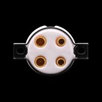 ;[-./ EIZZ 4-Pin Vacuum Tube Socket Base For 2A3 300B 40 45 50 5Z3 811 101D 24K  Plated Brass Pins Hifi Vintage Tube AMP DIY 1PC