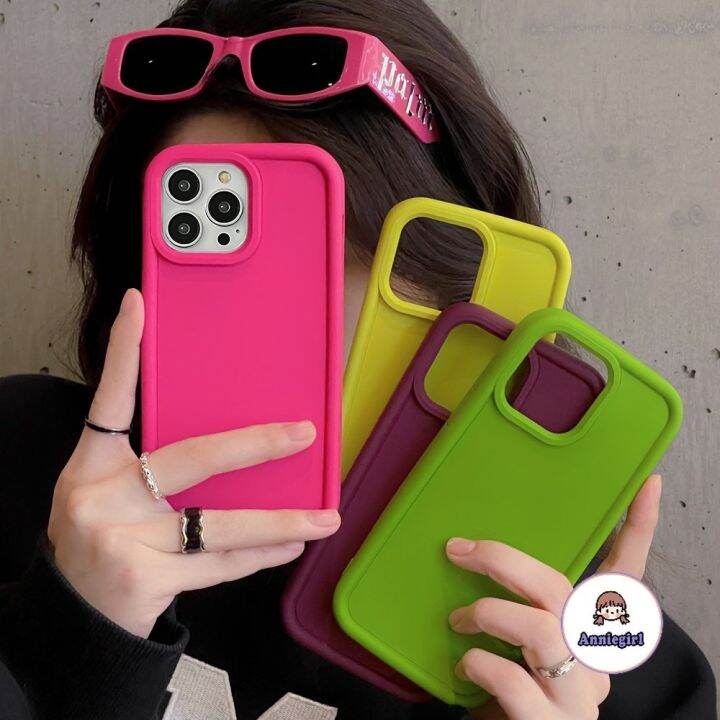 จัดส่งทันที-เคสไอโฟน-สําหรับ-iphone-14-13-13-12-promax-นิ่ม-แบบหนา-กันตก-สีแคนดี้-เรียบง่าย