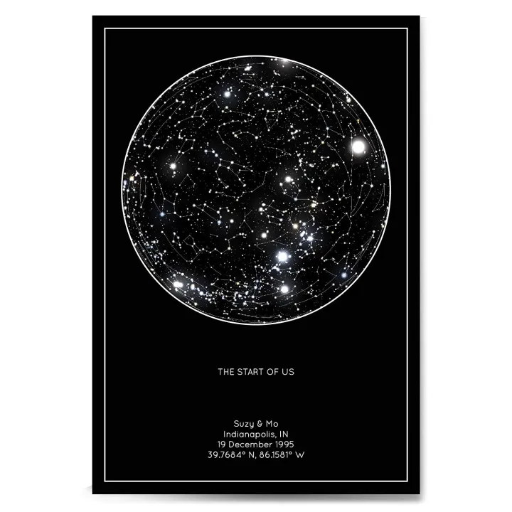 Map Of Stars Gift Personalized Star Constellation Map Minimal Star Chart Night Sky Poster Gift  | Lazada Singapore