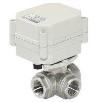 DN15 1/2" 3-Way Horizontal T/L Bore DC5V/12V/24V Electric Motorized Stainless Steel Ball Valve