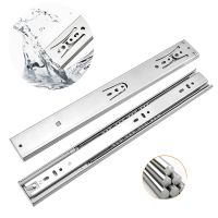 10-22 Inch Stainless Steel Drawer Slides Soft Close Drawer Track Rail Sliding Buffer Cabinet Slides Furniture Hardware