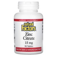 Natural Factors, Zinc Citrate 15 mg ขนาด 90 เม็ด