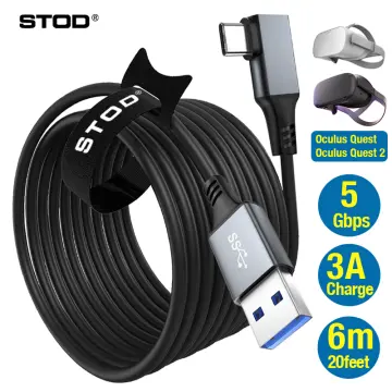 Link Cable 20FT,Cable for Oculus VR Link Headset Cable for Oculus Quest 2 /  Quest 1, USB 3.0 Type C to C High Speed Data Transfer Charging Cord for