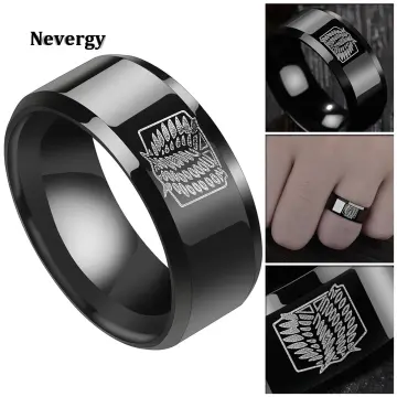 Anime Ring for Men Size 613  8Mm Wide Black Stainless Steel with Gifts  Black 10  Amazonin Fashion